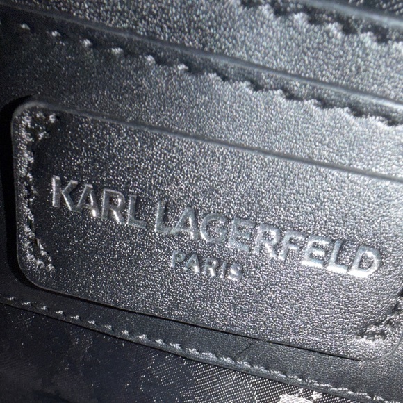 Karl Lagerfeld Black Multicolor Graphic Shoulder Bag - Picture 7 of 9